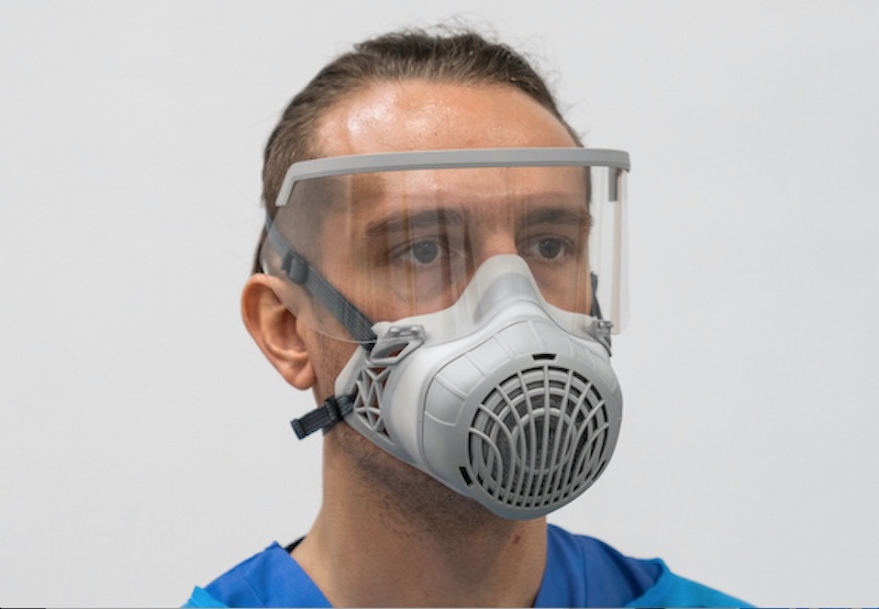 Man wearing an AirBoss 100 Half Mask and Visor