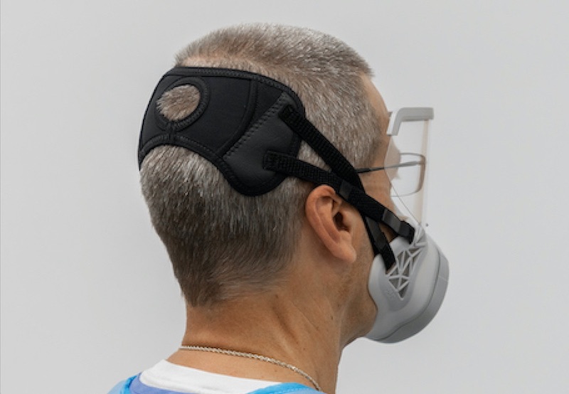 View of AirBoss 100 Pro Head Harness on back of head