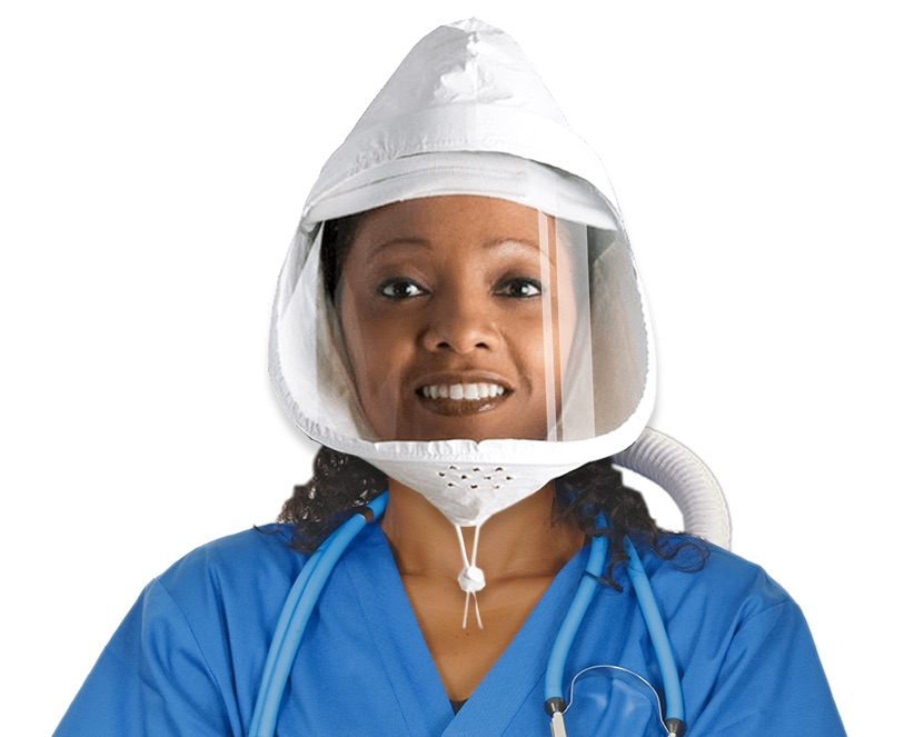 Nurse wearing a FlexAir PAPR system