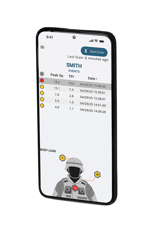 Application Blast Gauge à l’écran d’un appareil mobile