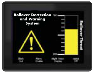 Rollover detection screen showing yellow caution