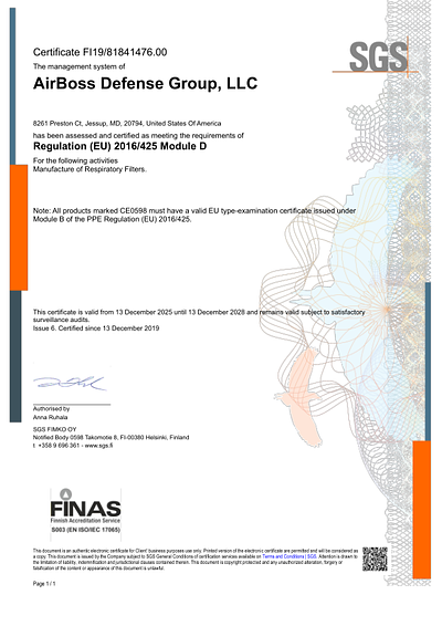 Couverture de la brochure CE0598 Module D Certificate Issue 6